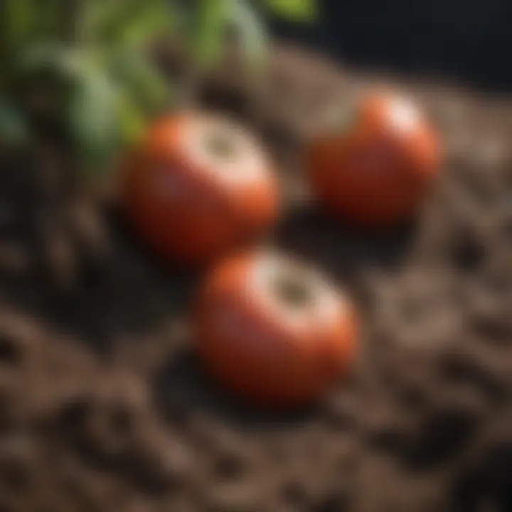 Close-up of rich, organic soil prepared for tomato planting