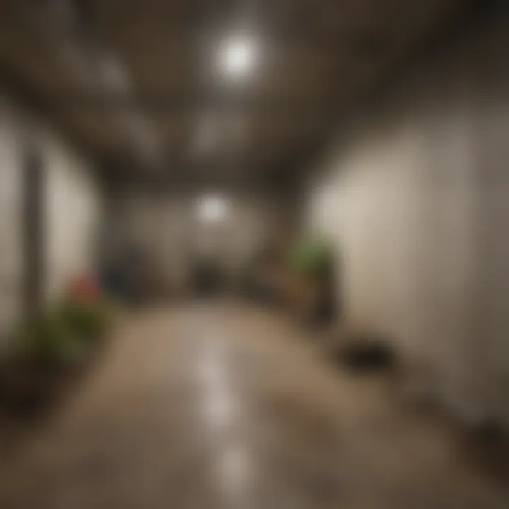 Clean and organized basement space