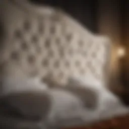 Luxurious bed design showcasing intricate headboard details