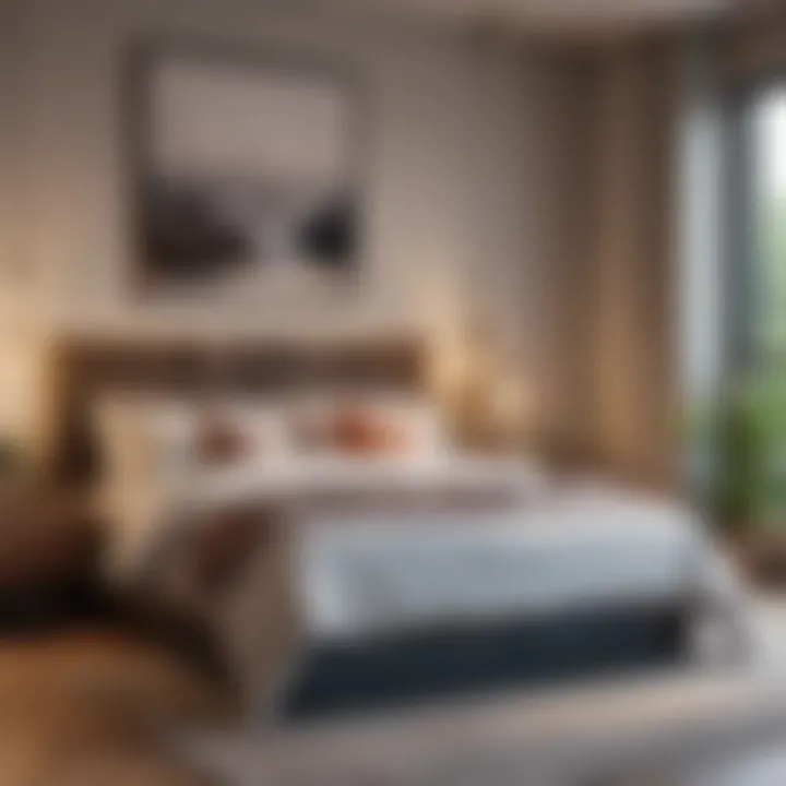 A cozy bedroom environment highlighting a well-made firmer bed