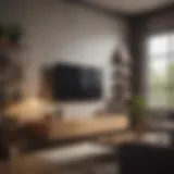 A cozy living room featuring creative storage solutions.