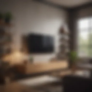 A cozy living room featuring creative storage solutions.