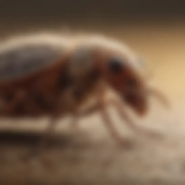 Close-up view of fleas on pet fur