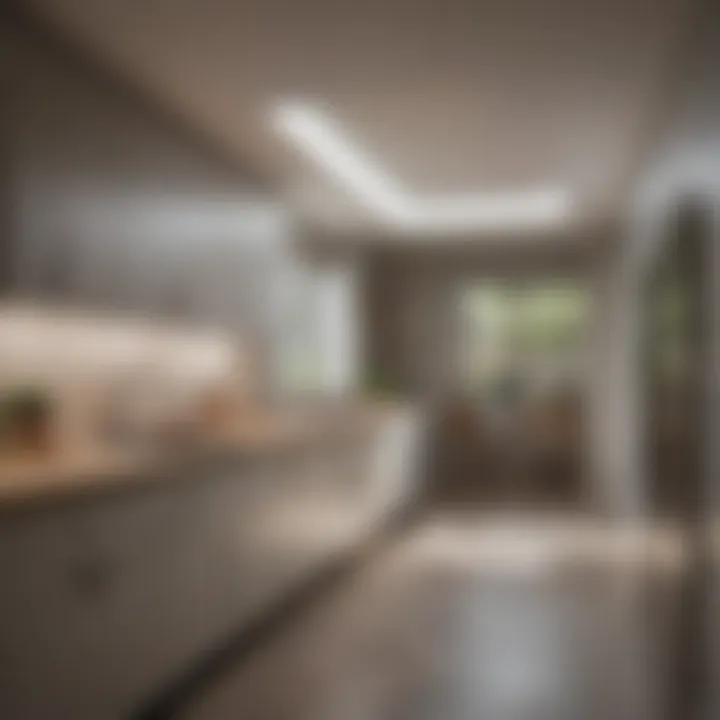 Recessed lighting creating an inviting atmosphere in a galley kitchen