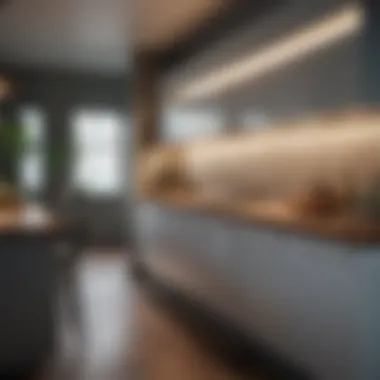 Under-cabinet lighting showcasing a stylish galley kitchen