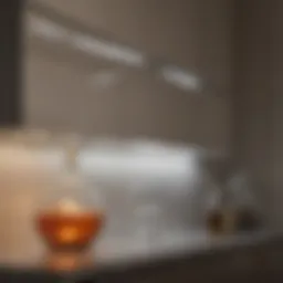 Elegant LED cabinet lighting illuminating glassware