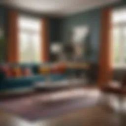Chic and affordable living room decor showcasing vibrant colors and textures