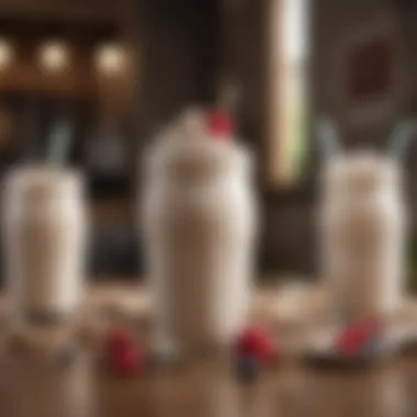 A collection of fresh milkshake ingredients