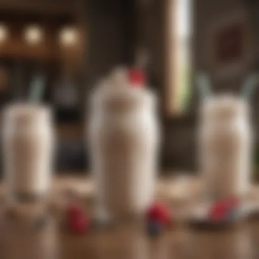 A collection of fresh milkshake ingredients