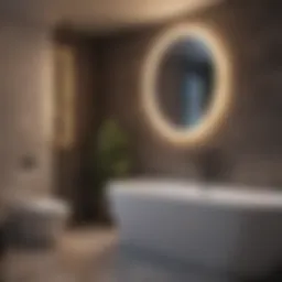 Luxurious bathroom with elegant lighting and decorations