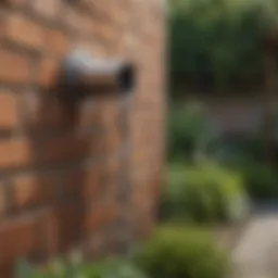 Artistic chain downspout integrated into a garden