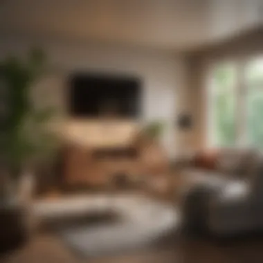 Ambient lighting solutions creating a relaxing atmosphere in the living room.