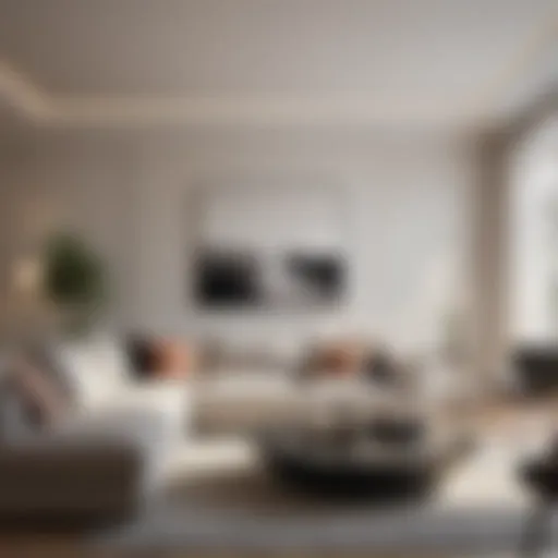 Elegant living room with a minimalist design and plush seating arrangements.
