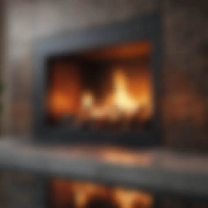 Luxurious fireplace with glossy mosaic tiles