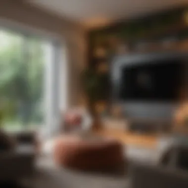 Cozy Gaming Nook with Stylish Decor Cozy gaming nook featuring stylish decor and plush seating