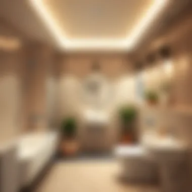 Functional layout maximizing space in a bathroom
