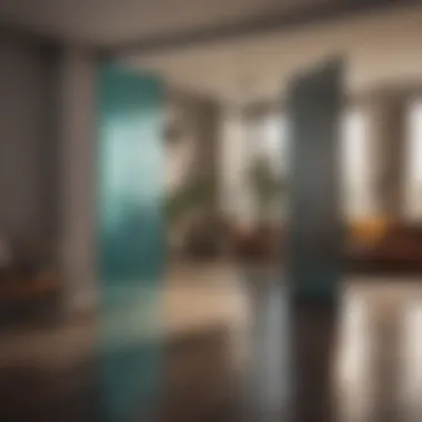 Stylish Room Divider in Action Stylish room divider separating functional areas in a home