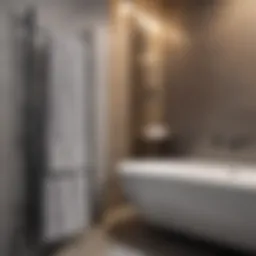 Sleek modern towel rack in a contemporary bathroom setting