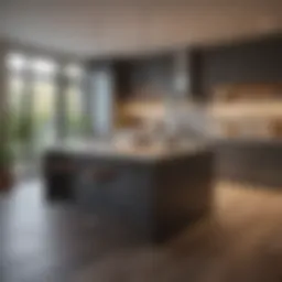 A modern kitchen showcasing sleek cabinetry and eco-friendly materials