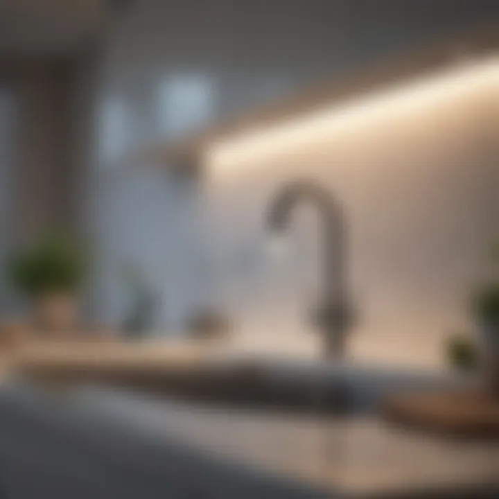 Contemporary LED fixtures by the sink