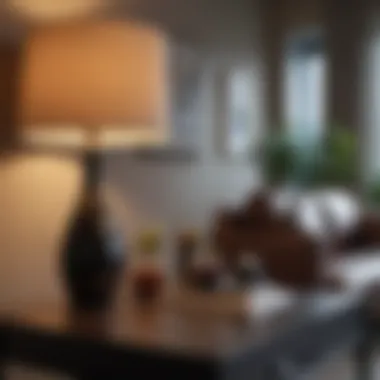 Stylish Table Lamp Adding Character to Modern Living Space Stylish table lamp on a modern coffee table