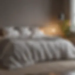 Luxurious lightweight cooling down comforter on a stylish bed
