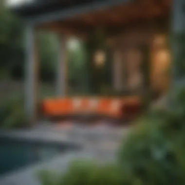 Artistic Outdoor Decor Artfully arranged outdoor space showcasing vibrant decor and greenery integration