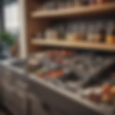 The Benefits of Categorization in Kitchen Storage Categorized kitchen supplies in sorted drawers