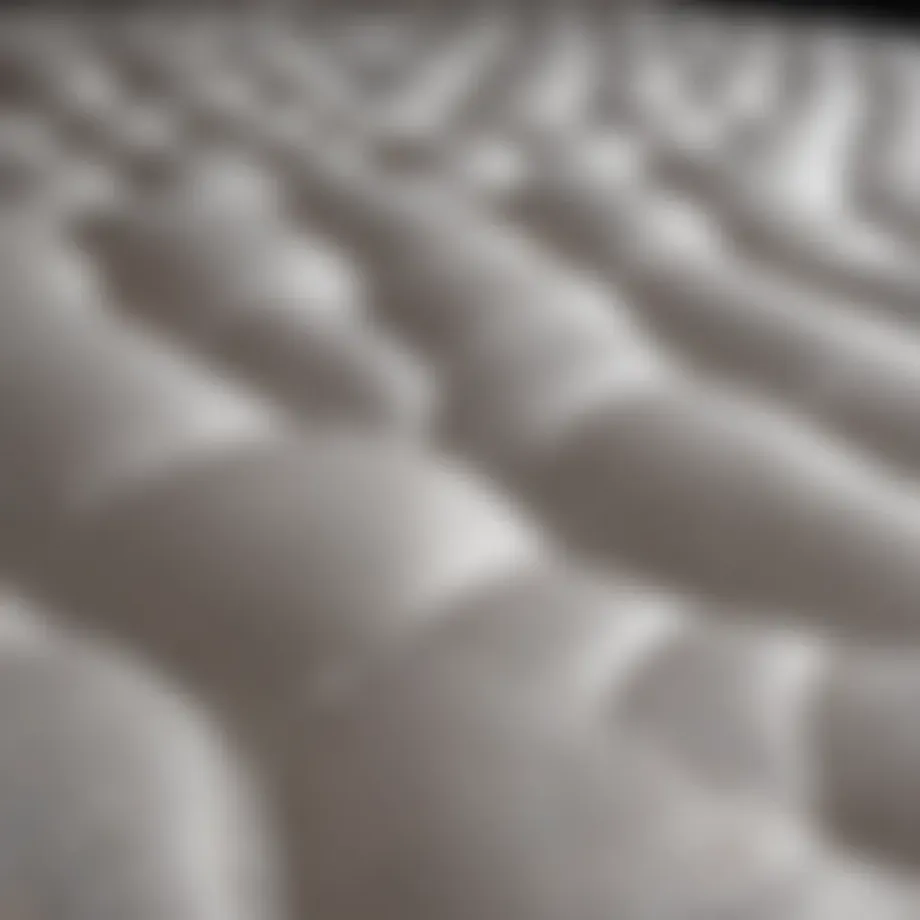 Close-up of a mattress showcasing its contoured surface