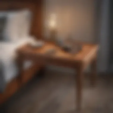 Elegant wooden bed table showcasing craftsmanship