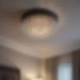 Elegant modern ceiling light fixture in a stylish bedroom