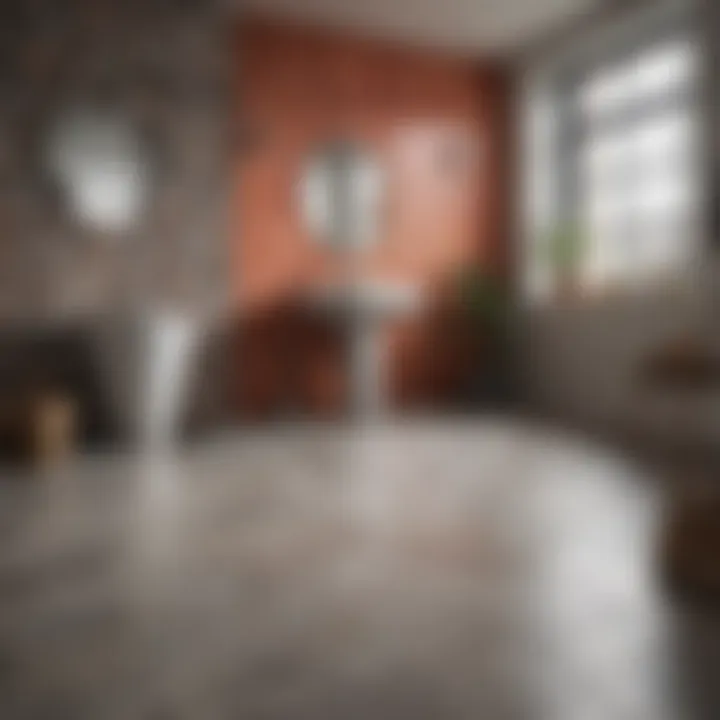 Before and after transformation using peel and stick tiles.