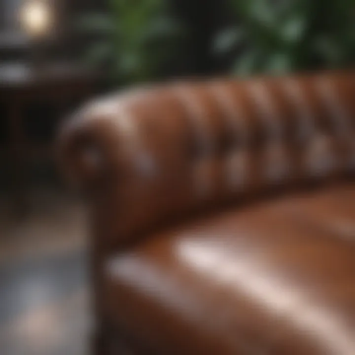 A well-maintained leather couch showcasing its beauty