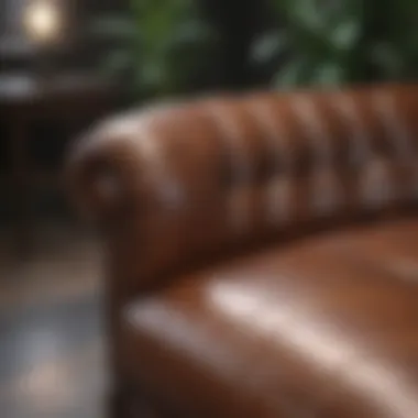 Elegant Leather Couch After Restoration A well-maintained leather couch showcasing its beauty