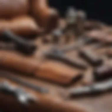 Variety of Tools for Leather Repair Selection of leather repair kits and materials