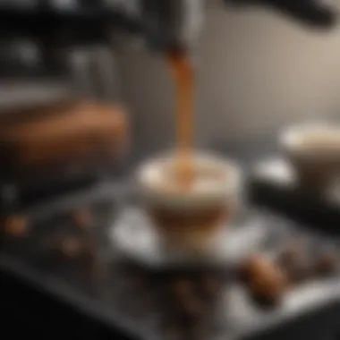 Close-up of coffee extracted from Nespresso