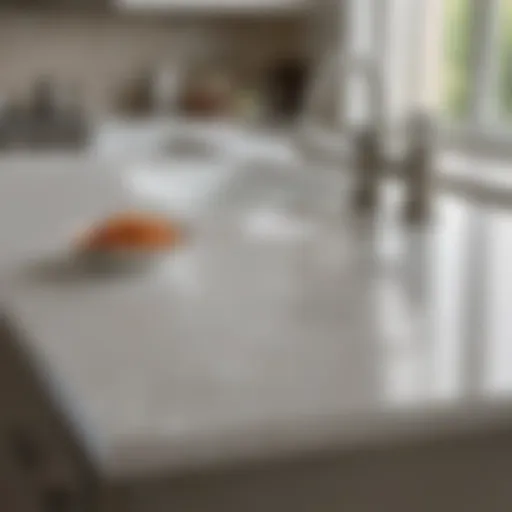 A sparkling clean quartz countertop highlighting its surfaces