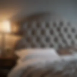Elegant upholstered headboard in a small bedroom setting