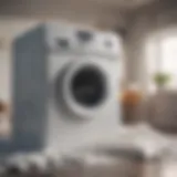 Washing machine with white sheets