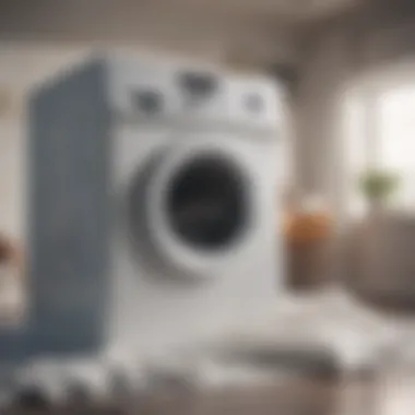 Washing machine with white sheets