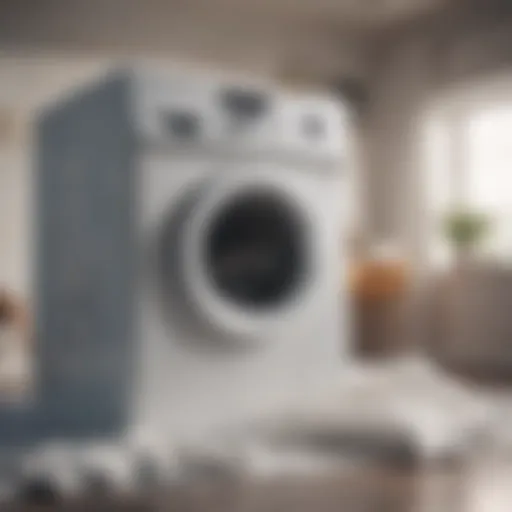 Washing machine with white sheets