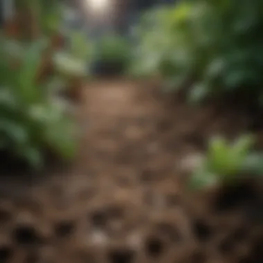 Thriving Plants in Nutrient-Rich Environment A close-up of healthy plants thriving in nutrient-rich soil