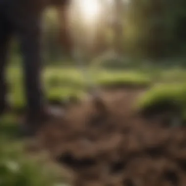 Soil Quality Assessment Lawn care expert analyzing soil quality