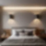 Elegant over bed wall lights illuminating a modern bedroom