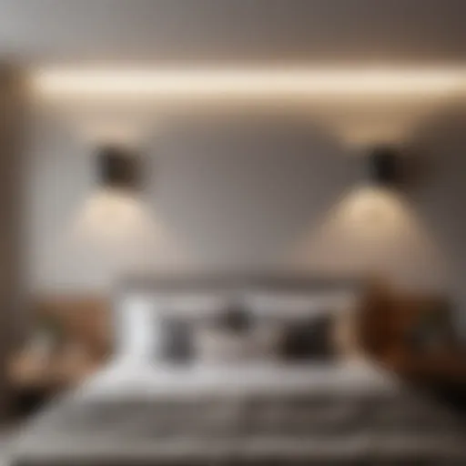 Elegant over bed wall lights illuminating a modern bedroom