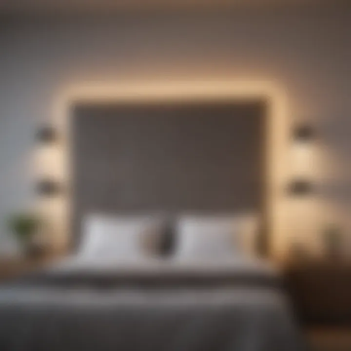 Installation of wall lights above a stylish bed frame