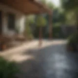 A well-prepared outdoor space before painting