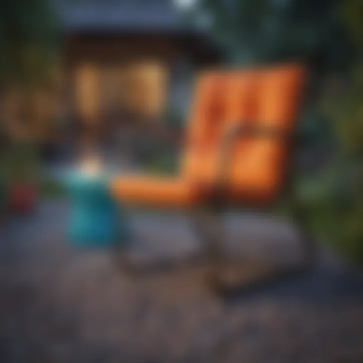 Colorful outdoor furniture that complements a garden