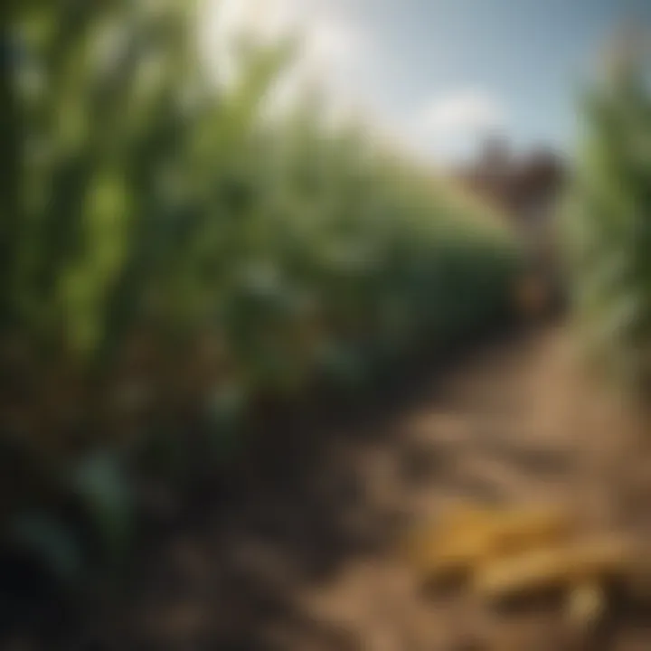 Healthy corn plants ready for harvest under the sun
