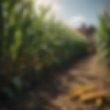 Harvest Time: Corn Ready to Be Gathered Healthy corn plants ready for harvest under the sun